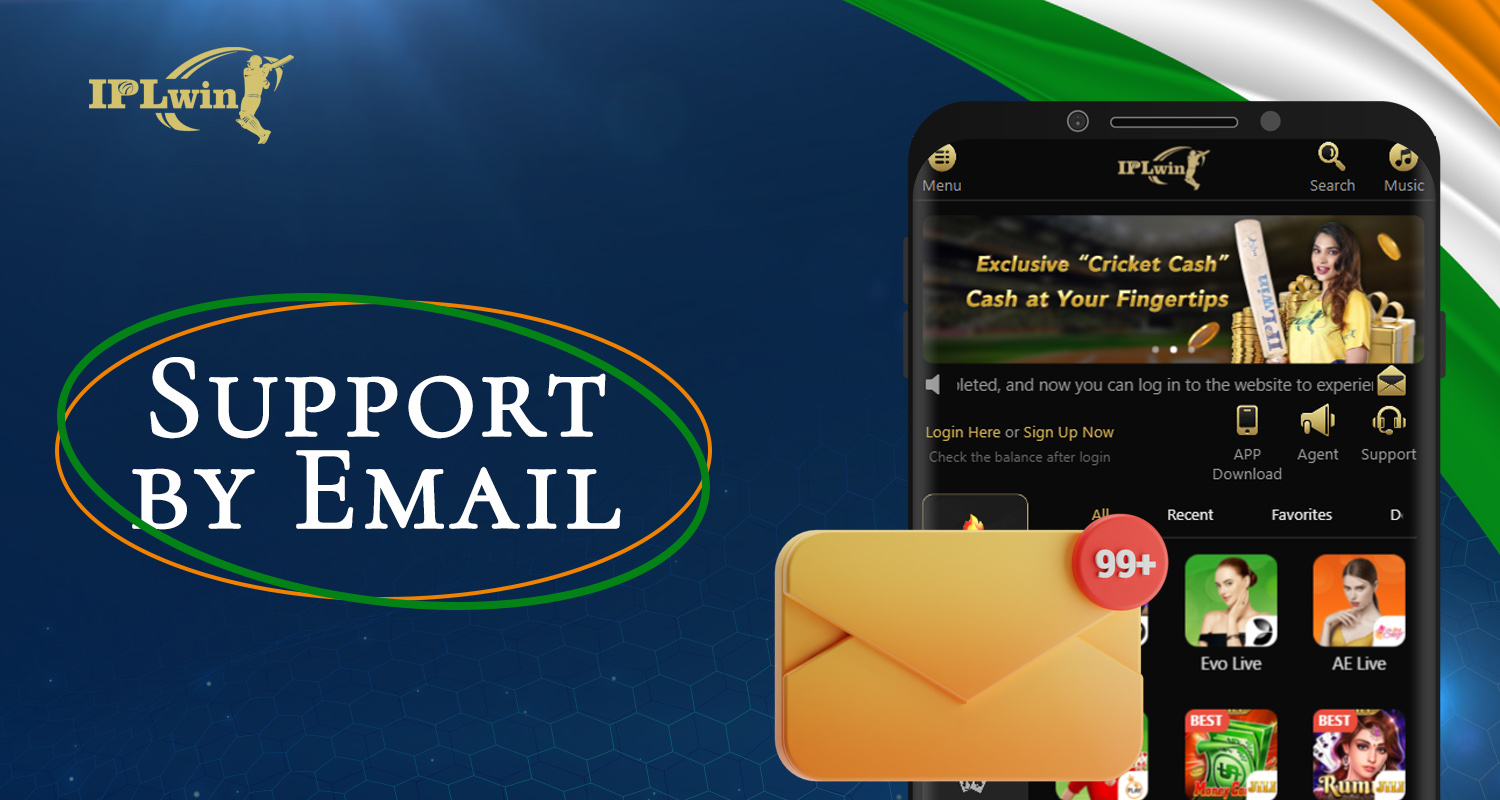 How IPLwin users can contact the support team by email

