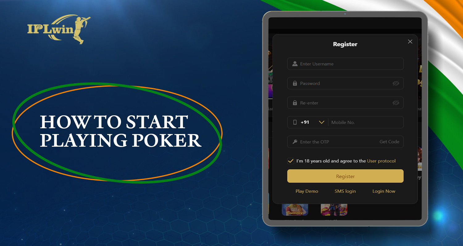 Step-by-step instructions on how to start playing poker on IPLwin.